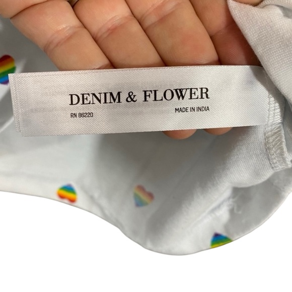 DENIM & FLOWER + Ricky Singh Love Wins Tee Size Medium Slim Fit — CELEBRATE!!! - Picture 4 of 5